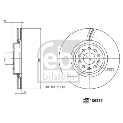 Disco de freno FEBI BILSTEIN 186335 Oferta Especial